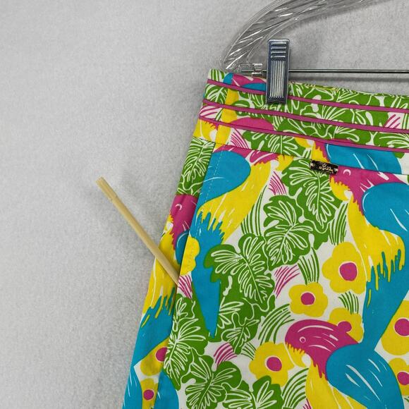 LILLY PULITZER Skirt 12 Parrot Bird Floral Skort Golf Tennis Stretch Cotton - Picture 9 of 14
